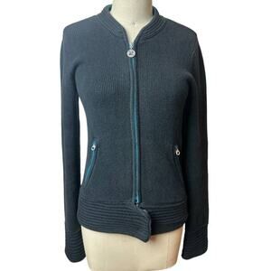 A/X Armani Exchange Black Knit Full Zip Cardigan Sweater Women's Size M